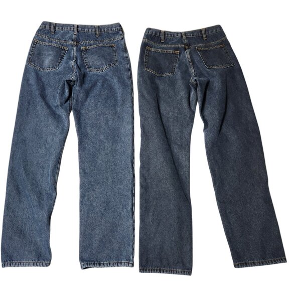 2 Pair Men's Fleece Lined Jeans - Picture 2 of 8